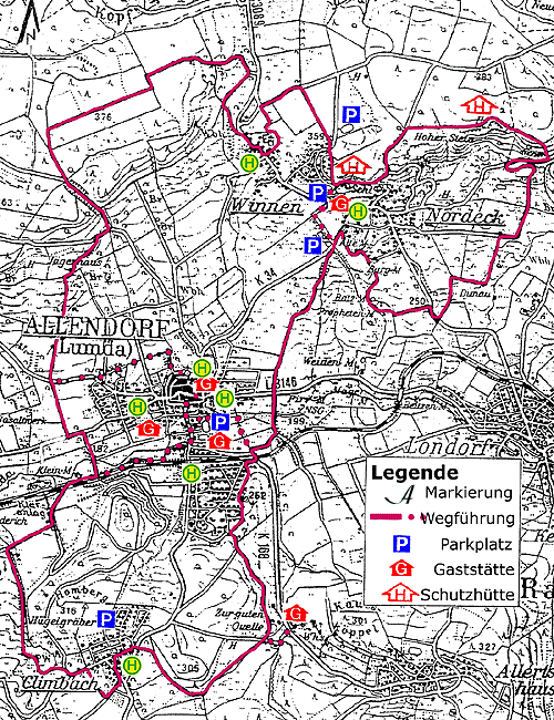 Karte vom Rundwanderweg