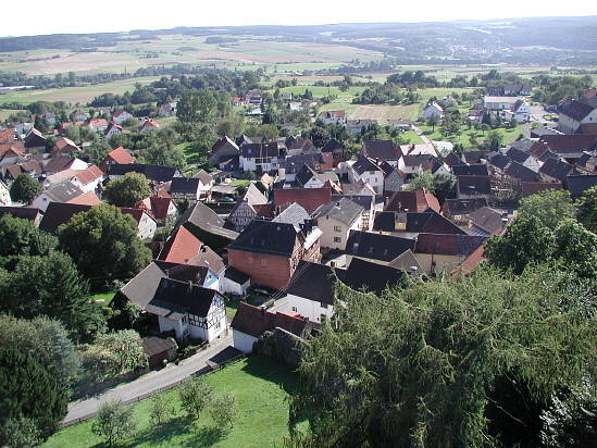 Blick vom Burgturm auf Nordeck